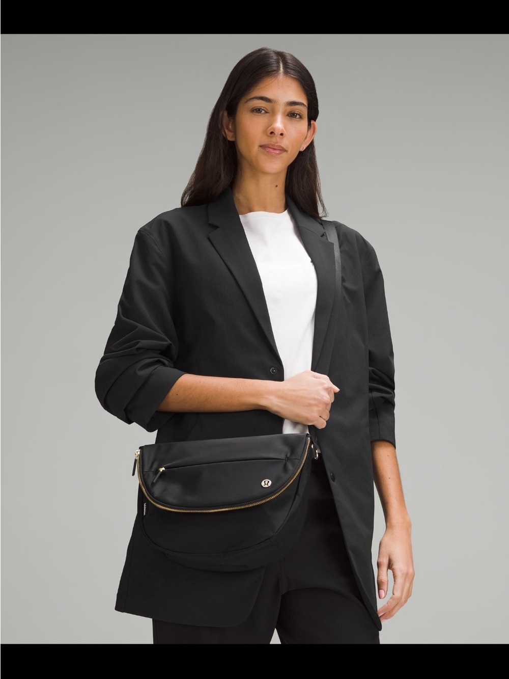 Lululemon black gold All Night Festival crossbody 5L